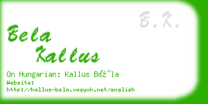 bela kallus business card